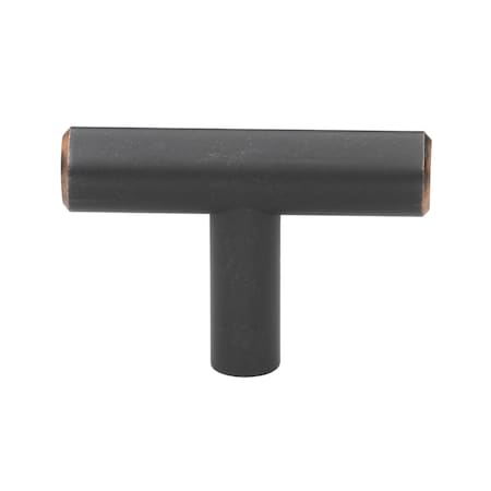 Gliderite Hardware 2 in. Solid Steel Oil Rubbed Bronze Cabinet T-Knob - 5002-T-ORB, 25PK 5002-T-ORB-25